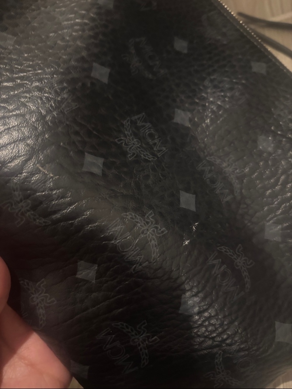 MCM Black Textured Leather Crossbody Pouch - Picture 4 of 7